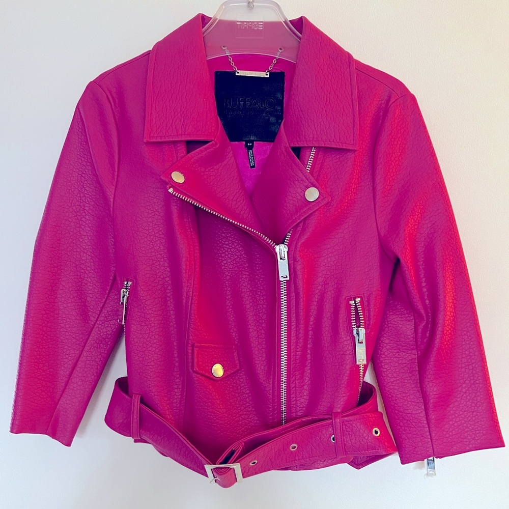 Buffalo David BITTON hot pink faux leather perfecto